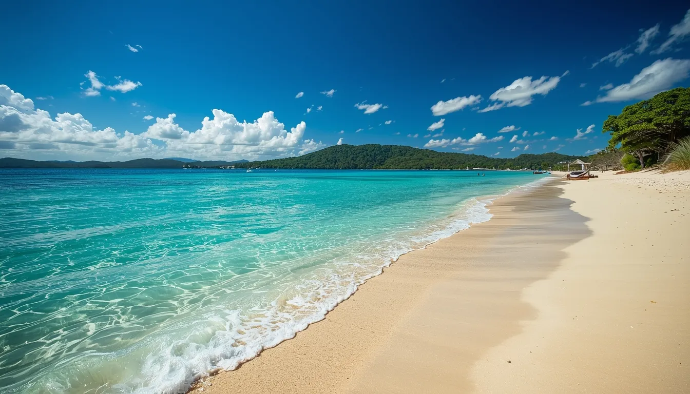 Whitsunday Coast crystal clear waters and sandy beach